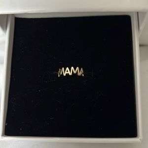 NWT “Mama” Resizable Gold Sterling Silver Ring